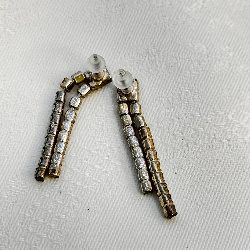 Doublestrand Rhinestone Earrings - Picture 4 of 5